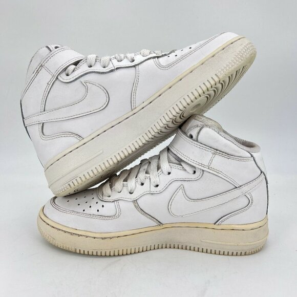Nike Air Force 1 Mid Af1 Triple White Youth Sneaker Shoes 314195-113 Size 4Y - Picture 9 of 12